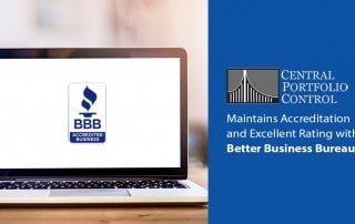 Laptop computer displaying logo of The Better Business Bureau